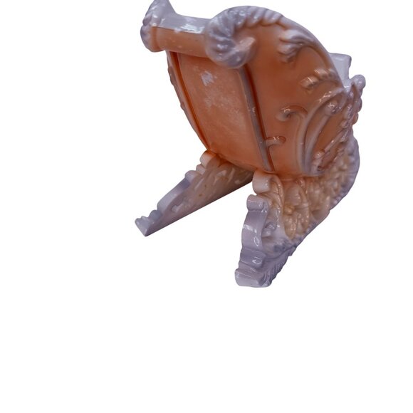 Vintage Plastic Blush Pink Christmas Ornate Winter Sleigh - Picture 5 of 6